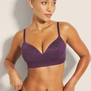 NWT Soma Enbliss Wireless Bra With Lace Size 36B Blackberry Wine Cloud Soft